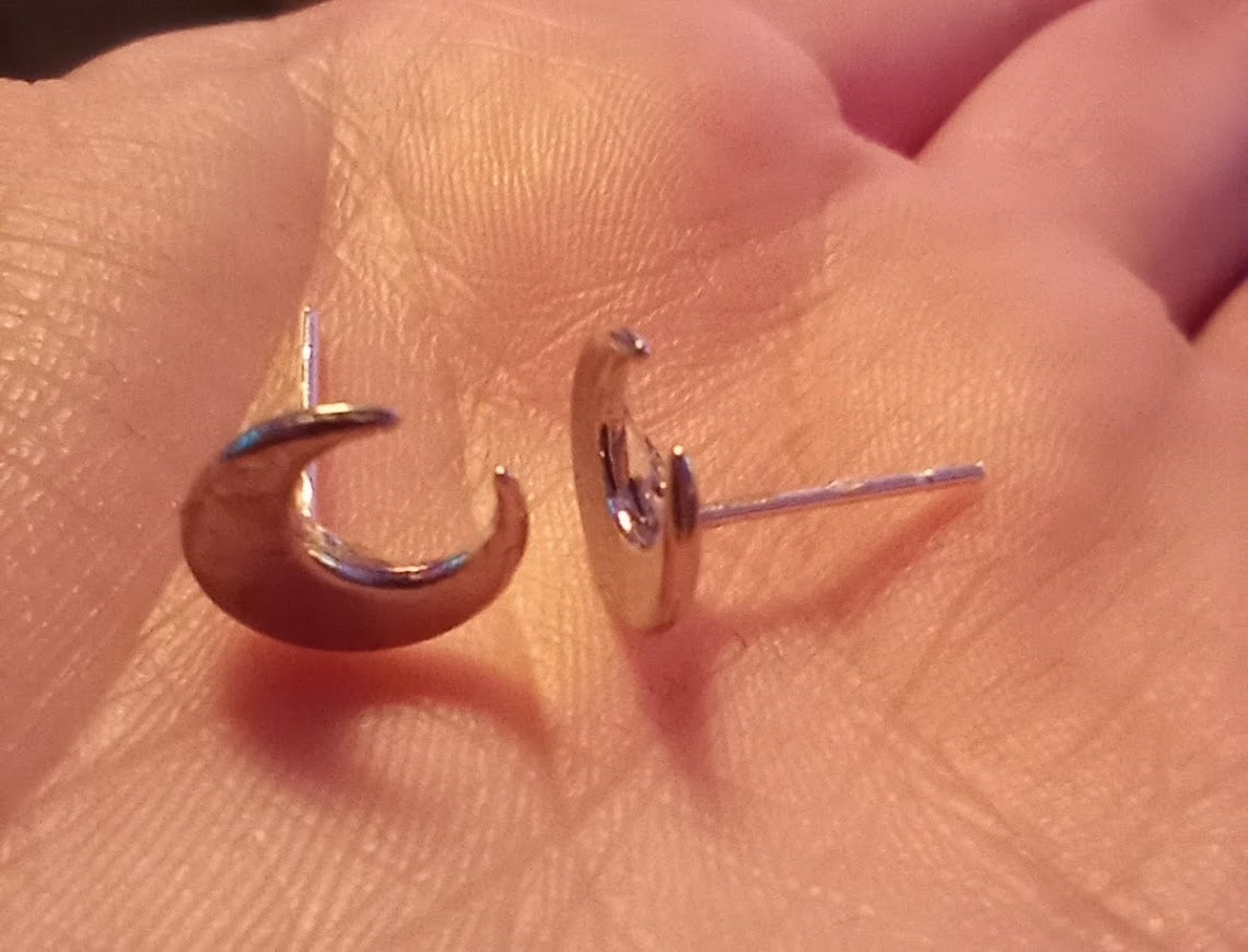 Crescent Moon Studs