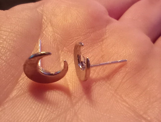 Crescent Moon Studs