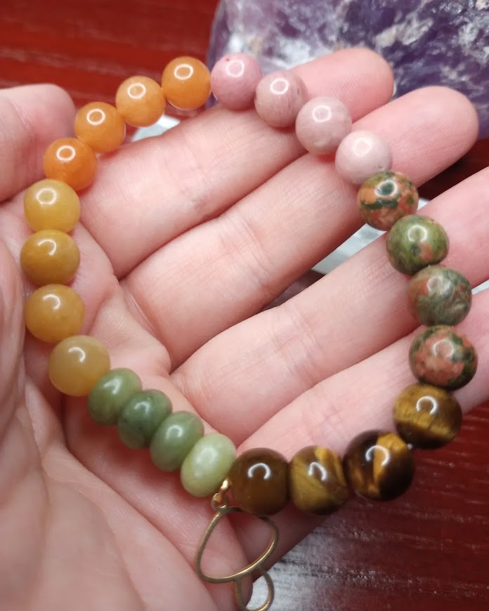 Autumn Mushroom Crystal Bracelet