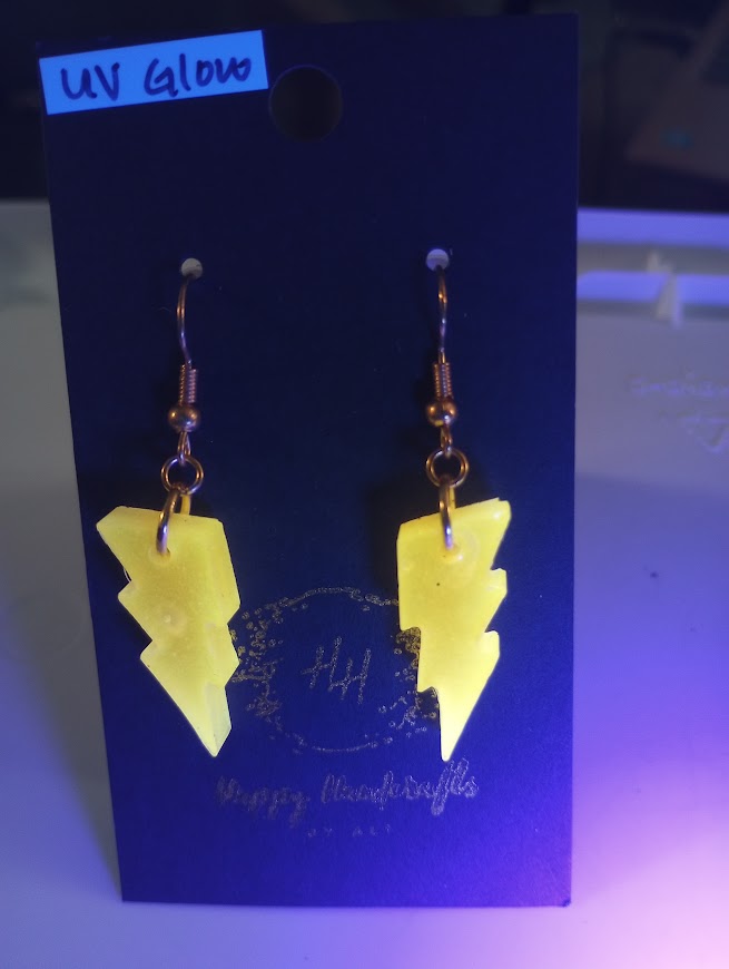 UV Glow Lightning Bolt Earrings