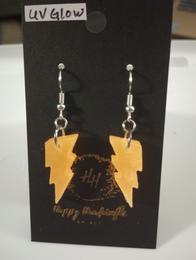 UV Glow Lightning Bolt Earrings