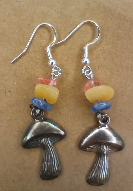 Pan Pride Mushroom Earrings