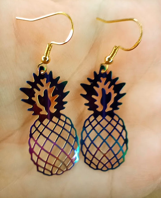 Iridescent Pineapple Earrings