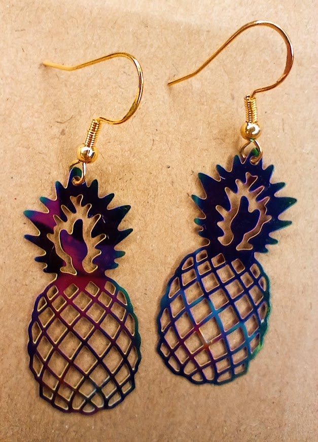 Iridescent Pineapple Earrings
