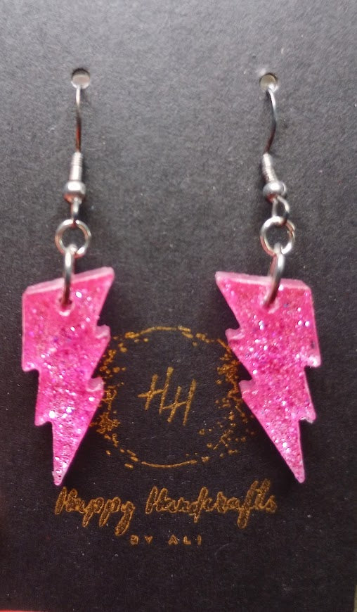 Glitter Lightning Bolt Earrings