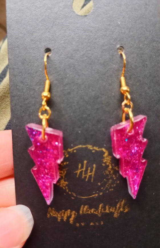 Glitter Lightning Bolt Earrings