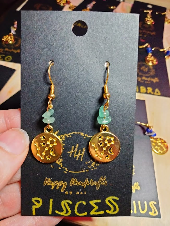 Pisces Zodiac Earrings