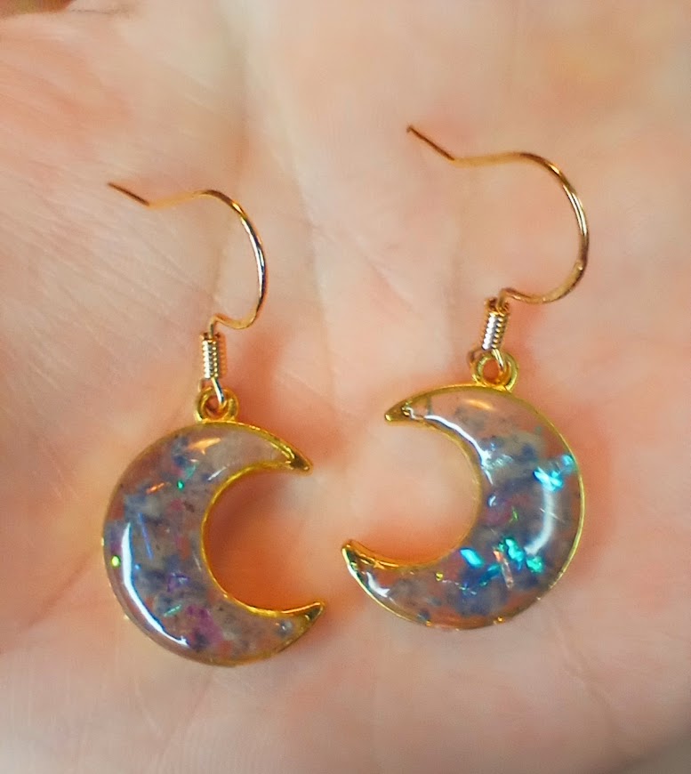 Sodalite Moon Earrings