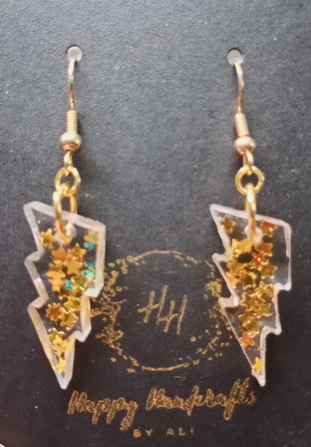 Glitter Lightning Bolt Earrings