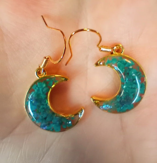 Turquoise Moon Earrings