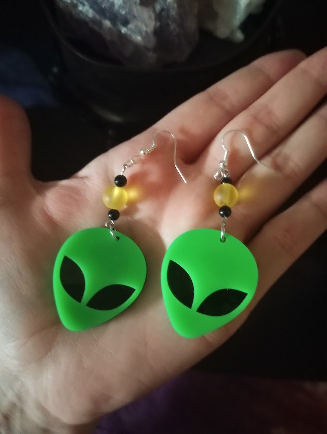 UV Glow Alien Earrings