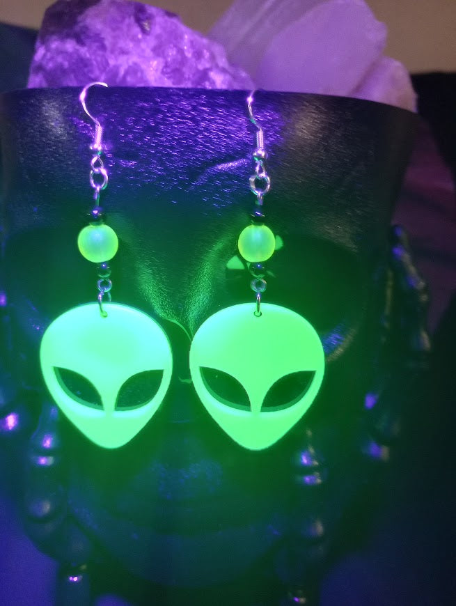 UV Glow Alien Earrings