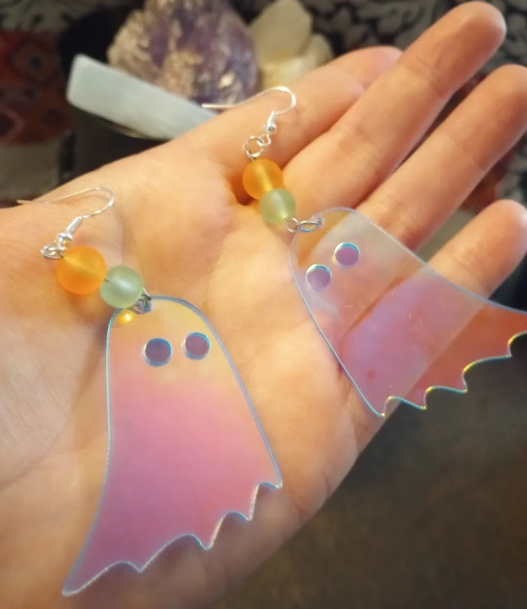 Iridescent Ghost Earrings