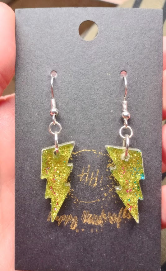 Glitter Lightning Bolt Earrings