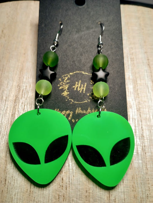 UV Glow Alien Star Earrings