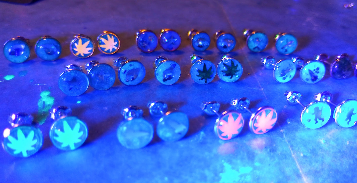 Outer Space UV Glow Studs