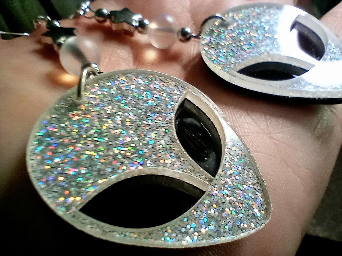 Bling Alien Earrings