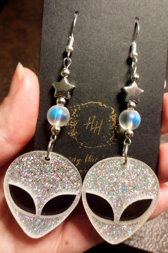 Bling Alien Earrings