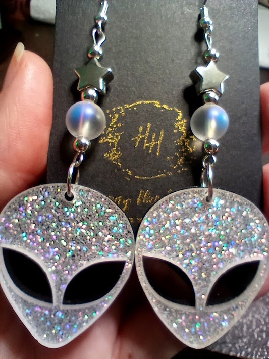 Bling Alien Earrings