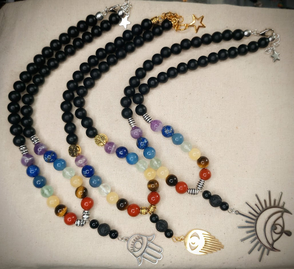 Chakra Healing Crystal Diffuser Necklace