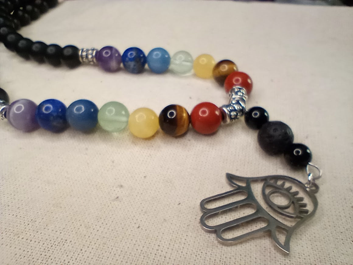 Chakra Healing Crystal Diffuser Necklace