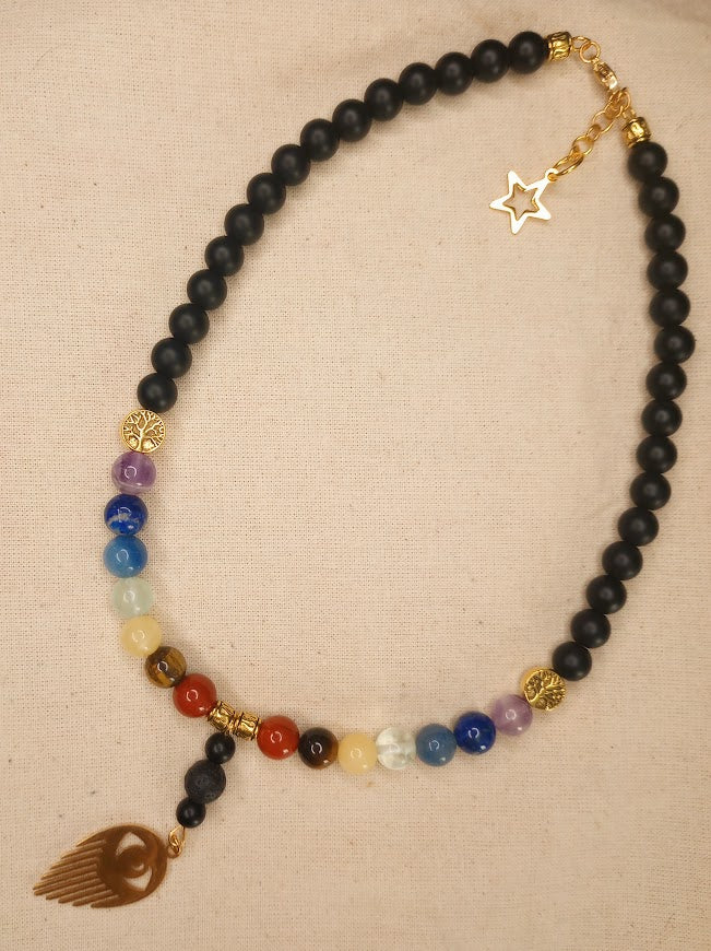 Chakra Healing Crystal Diffuser Necklace