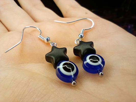 Evil Eye Star Earrings