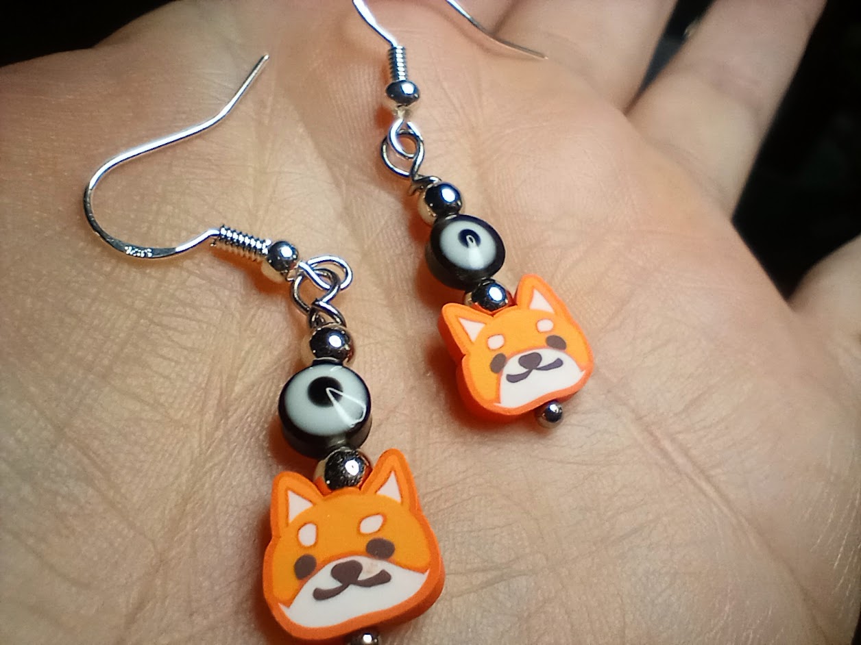 Fox/Corgi Evil Eye Earrings
