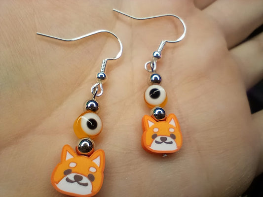 Fox/Corgi Evil Eye Earrings