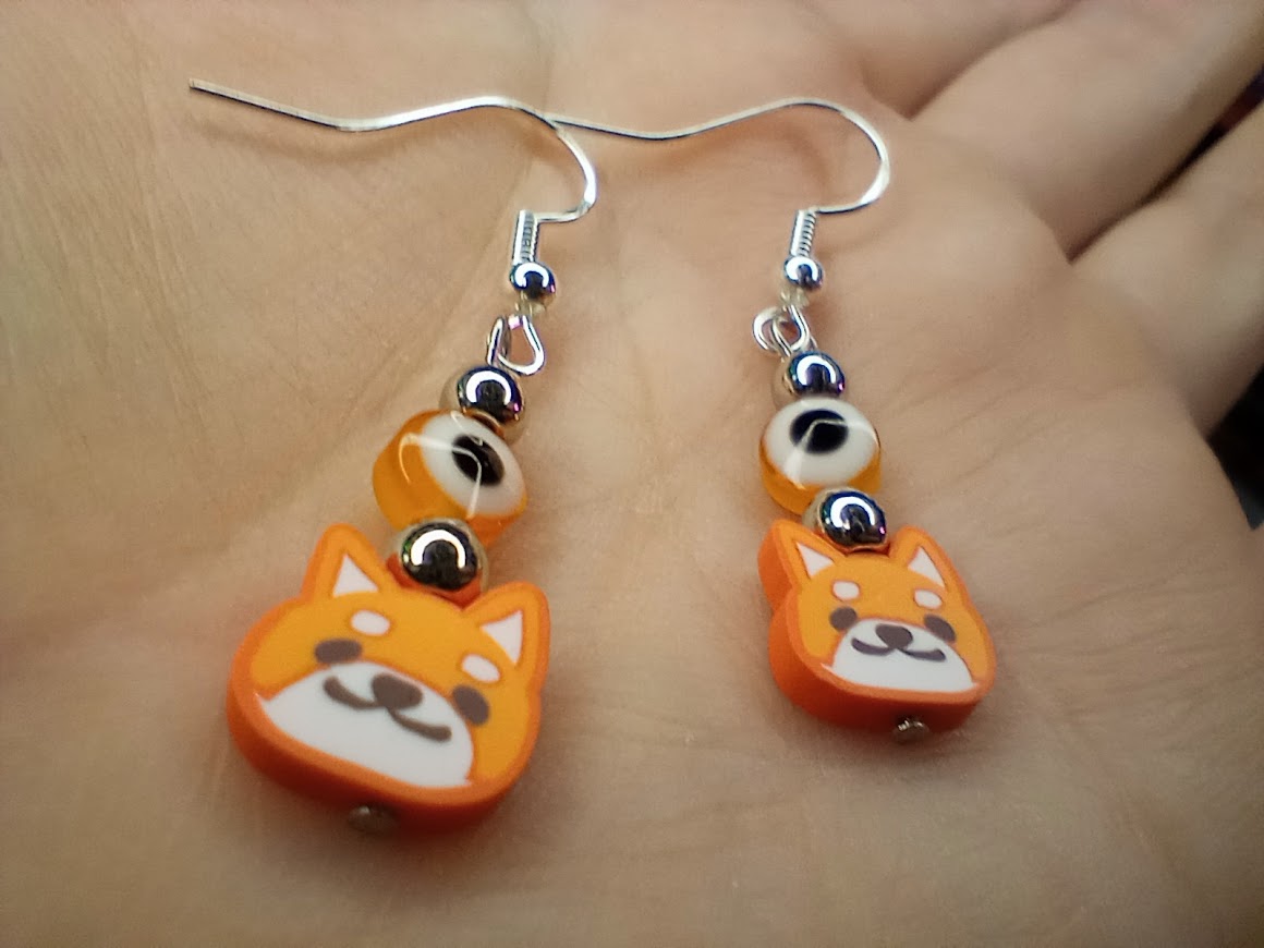 Fox/Corgi Evil Eye Earrings
