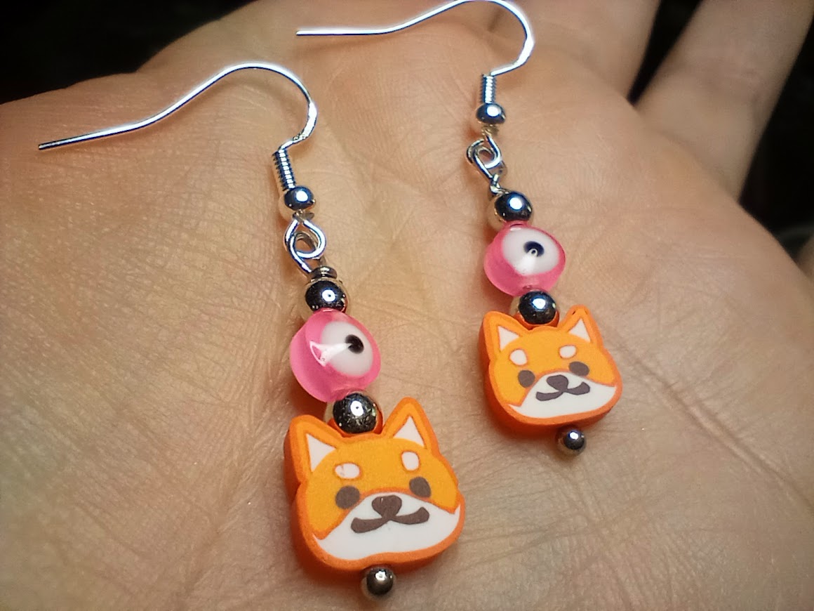 Fox/Corgi Evil Eye Earrings