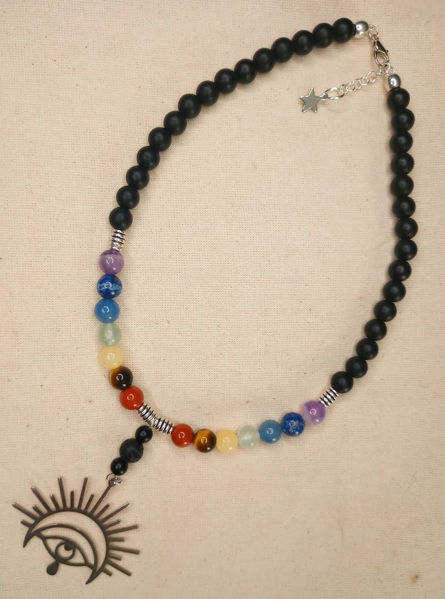 Chakra Healing Crystal Diffuser Necklace