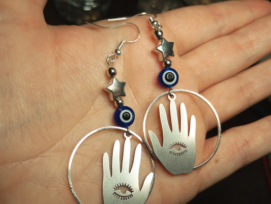 Hamsa Evil Eye Earrings
