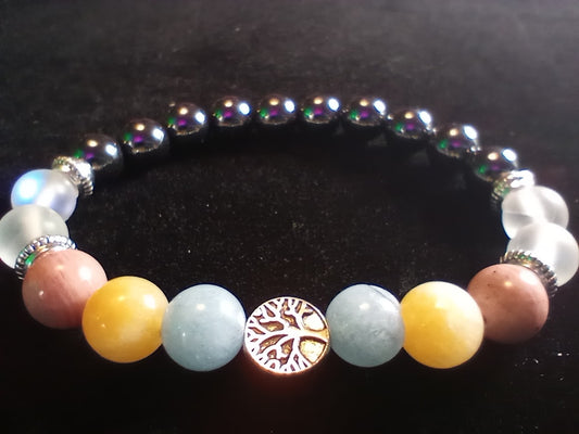 Pan PRIDE Tree of Life Crystal Bracelet