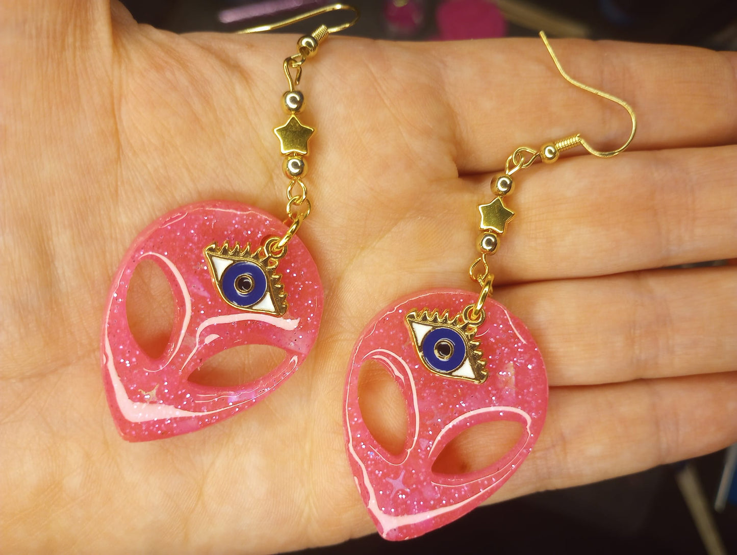 Third Eye Alien UV Glow Dangles