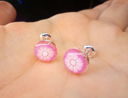 Pink Flower Studs