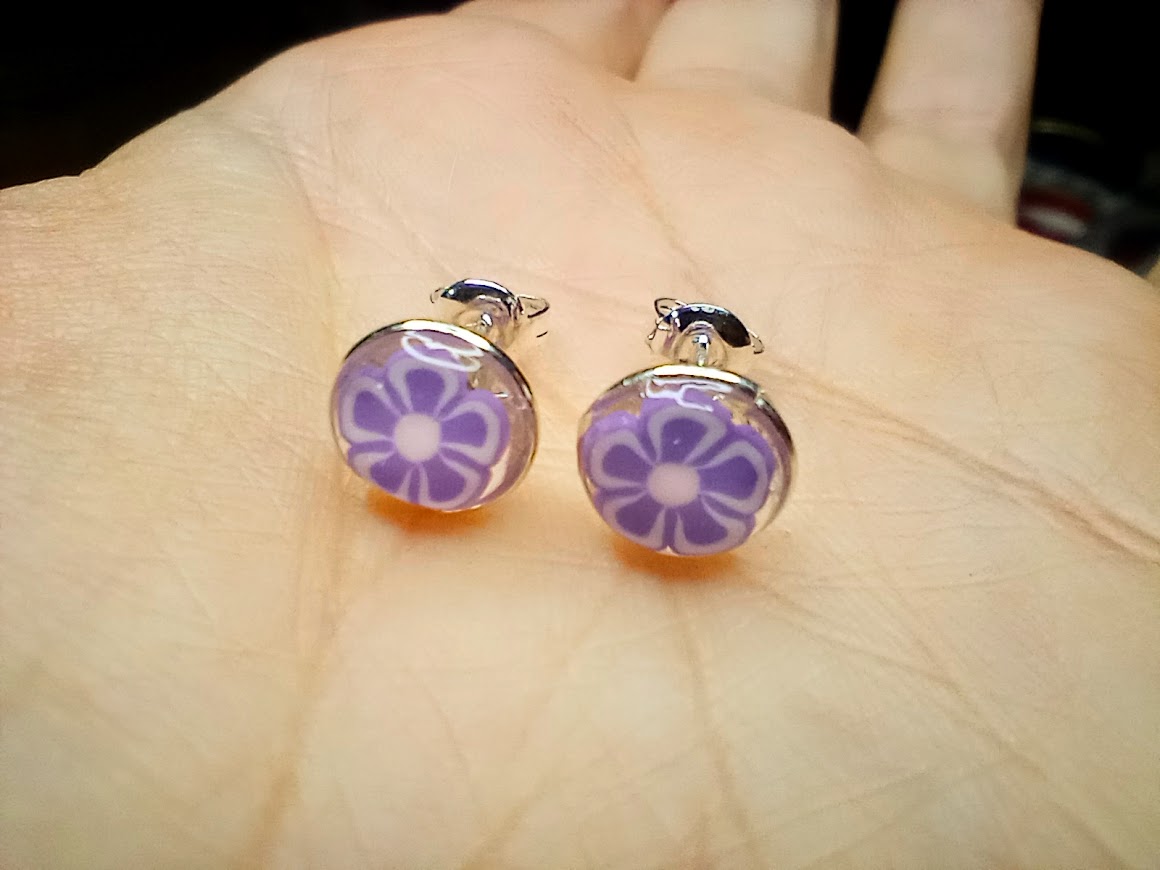 Purple Flower Studs