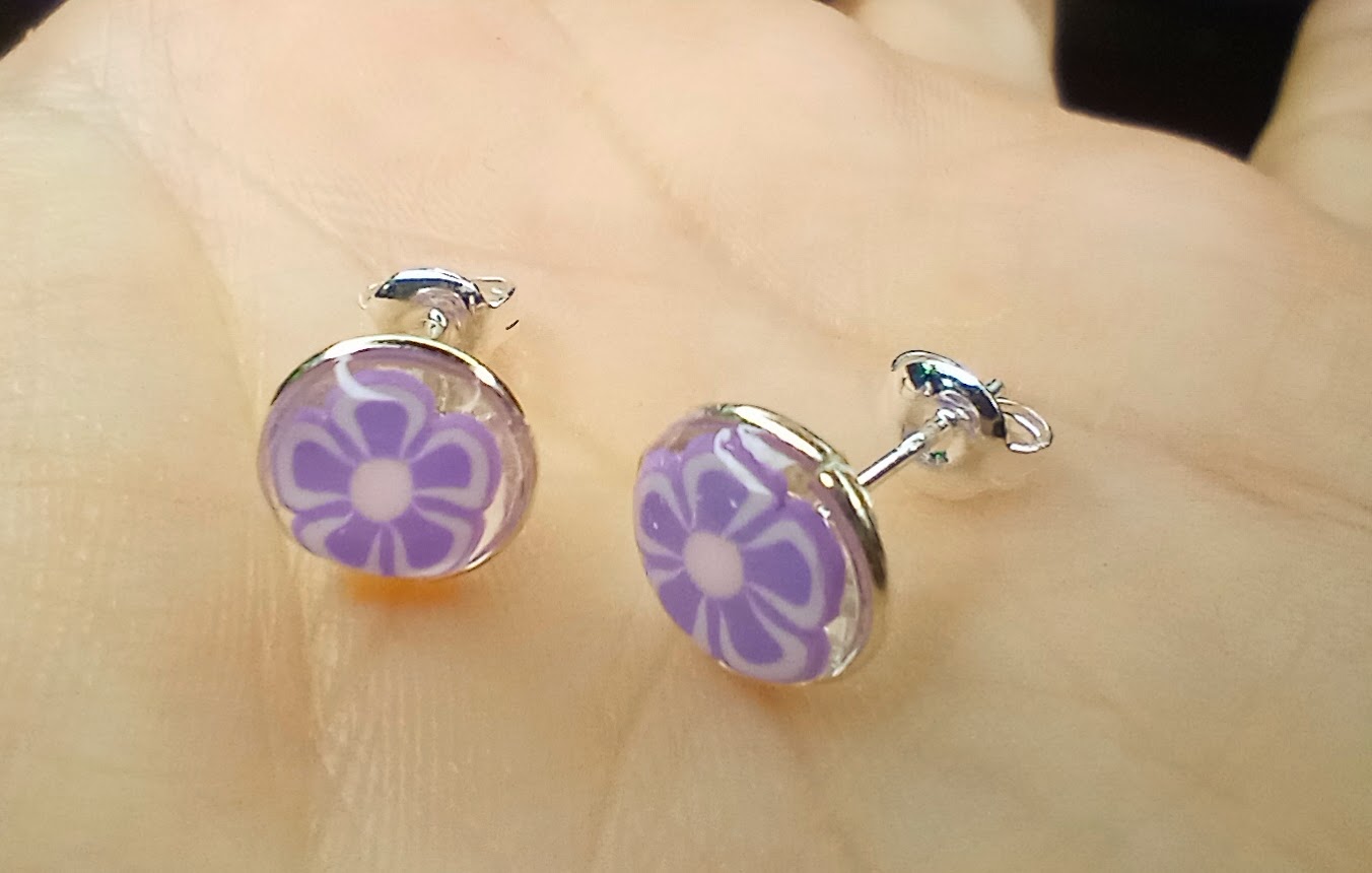 Purple Flower Studs