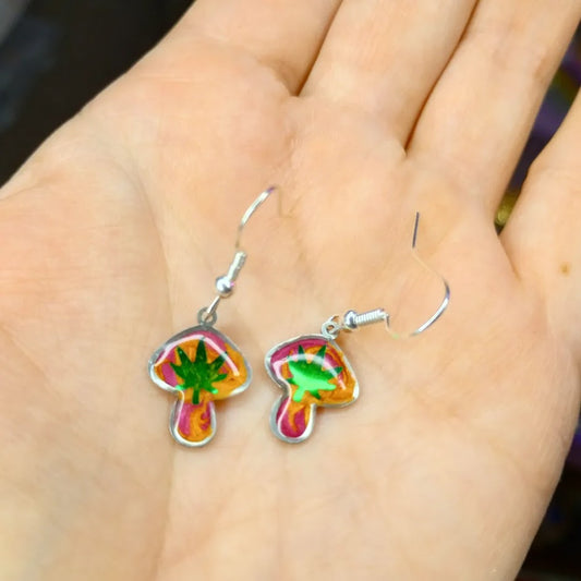 Trippy Mushroom Earrings
