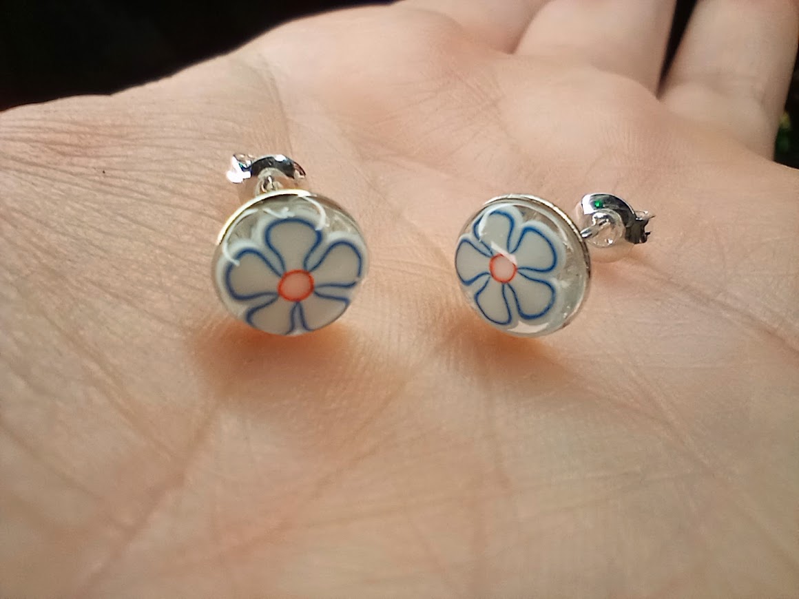 Blue Flower Studs