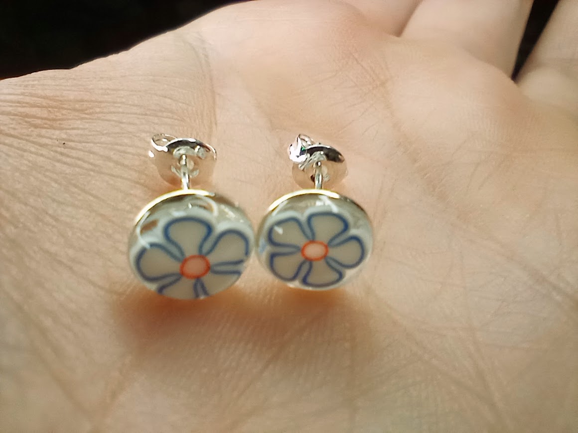Blue Flower Studs
